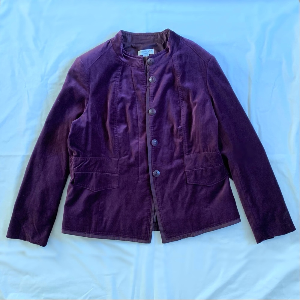 coldwater creek purple velveteen jacket